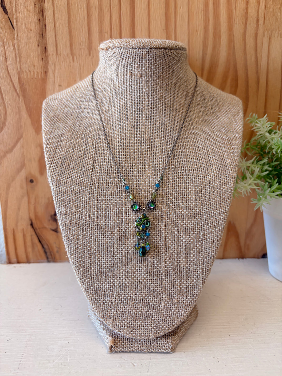 Firefly Peacock Pendant Necklace