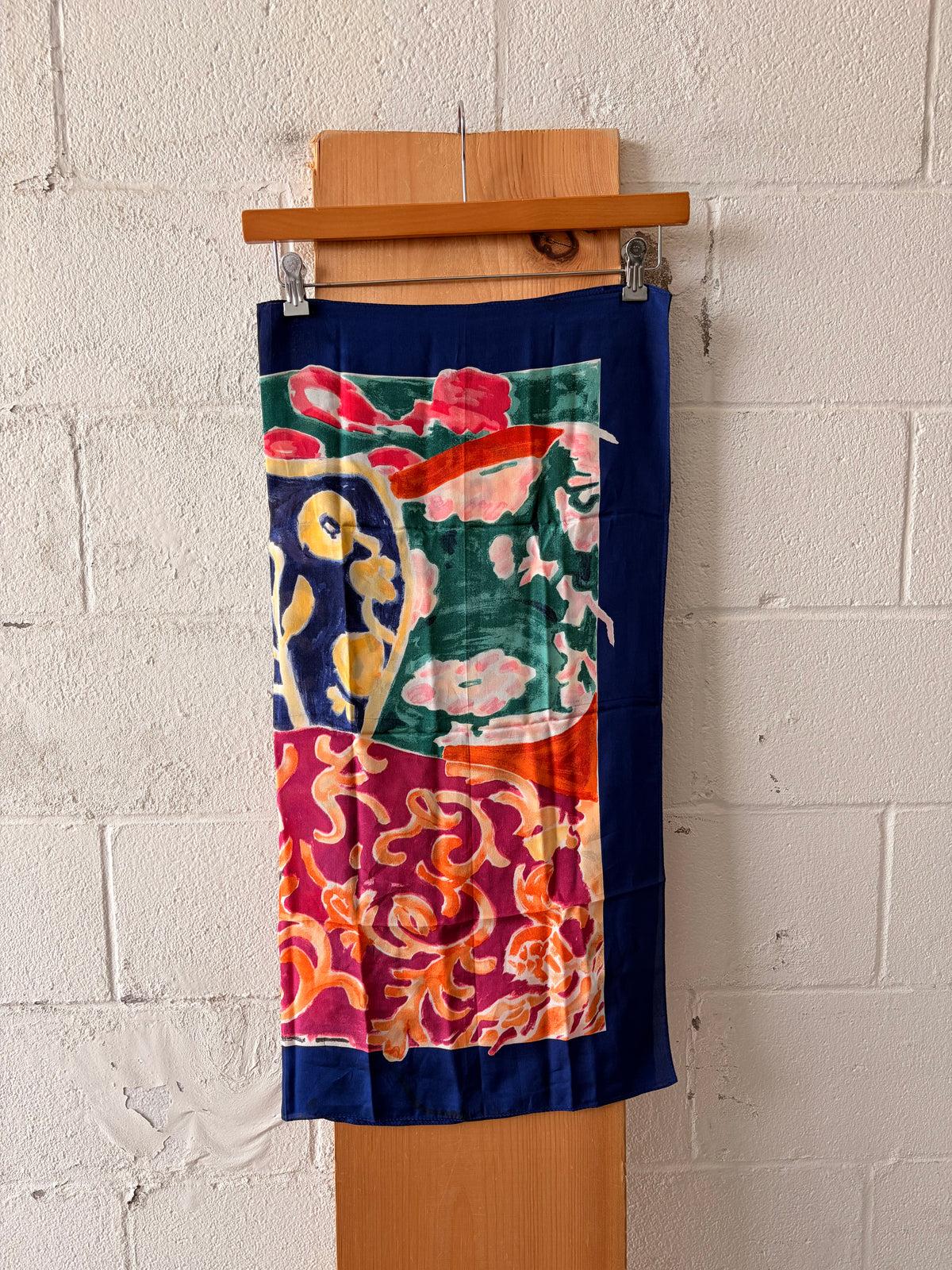 Abstract Patterned Silk Scarf