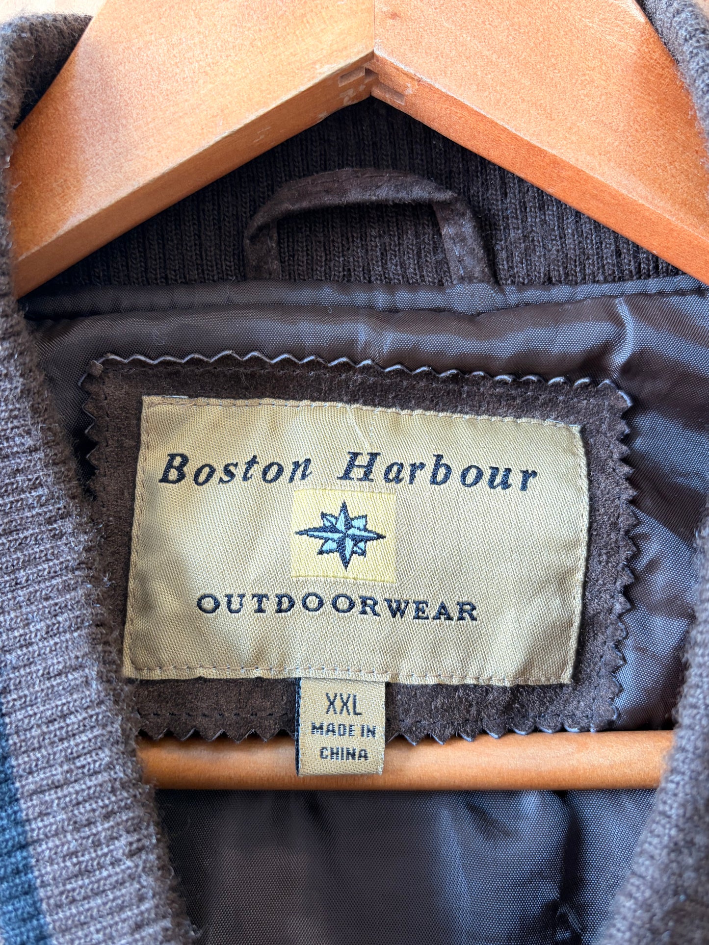 Vtg Boston Harbor Suede Bomber Jacket: XXL (Local Pick Up Only)