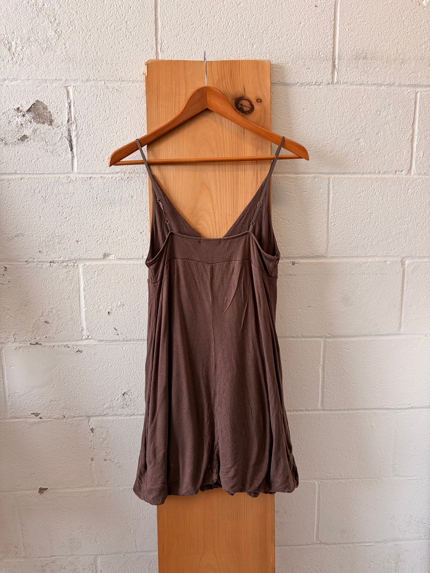 Y2K Brown Bubble Dress : S
