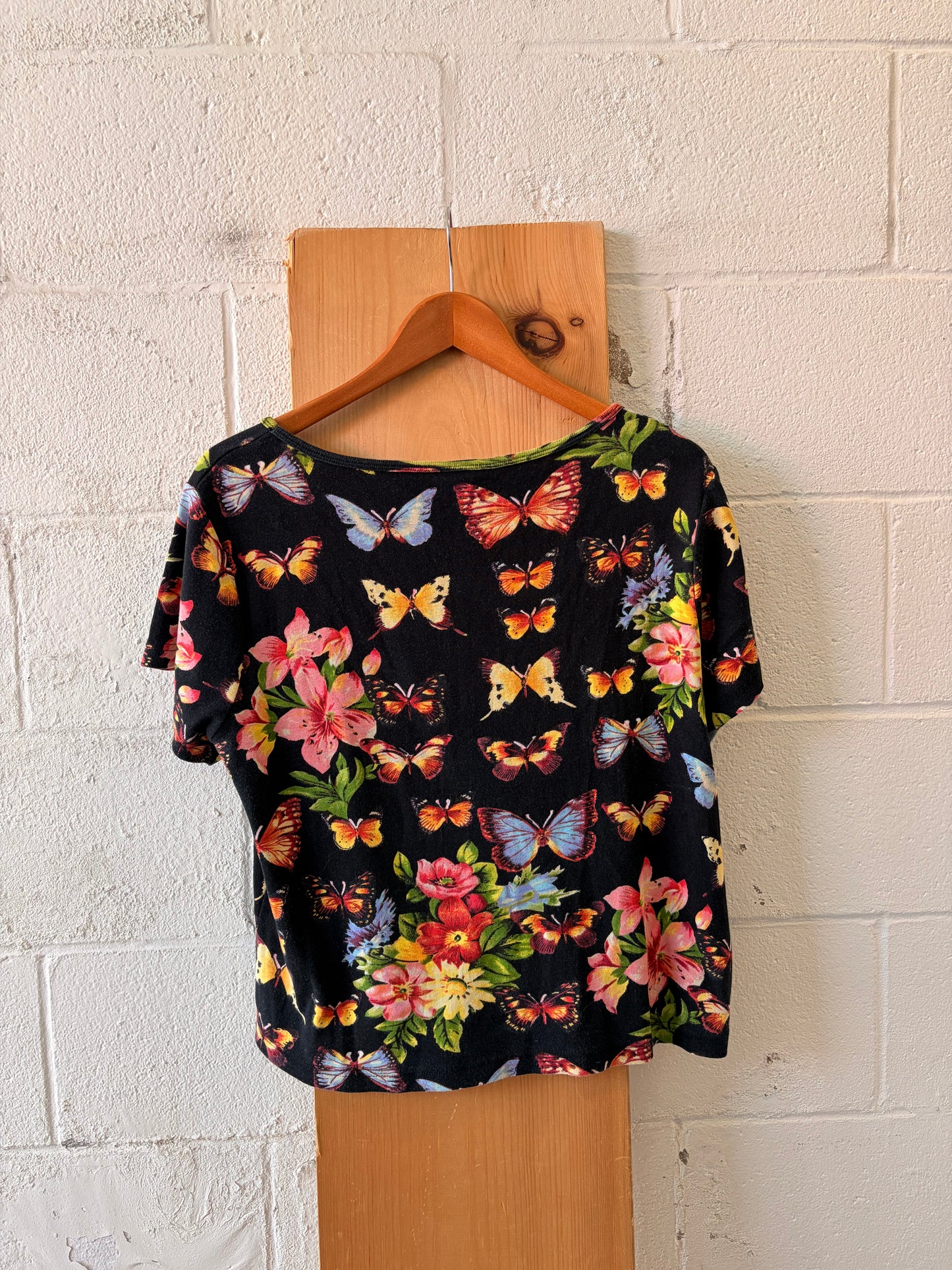 Vtg Funky Embellished Butterfly Top : XXL