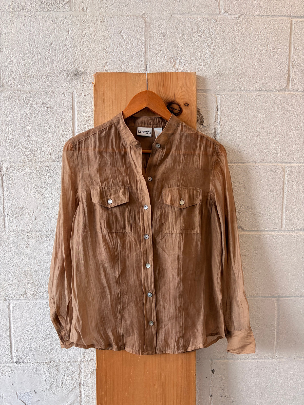 Sheer Brown Button Down : S/M