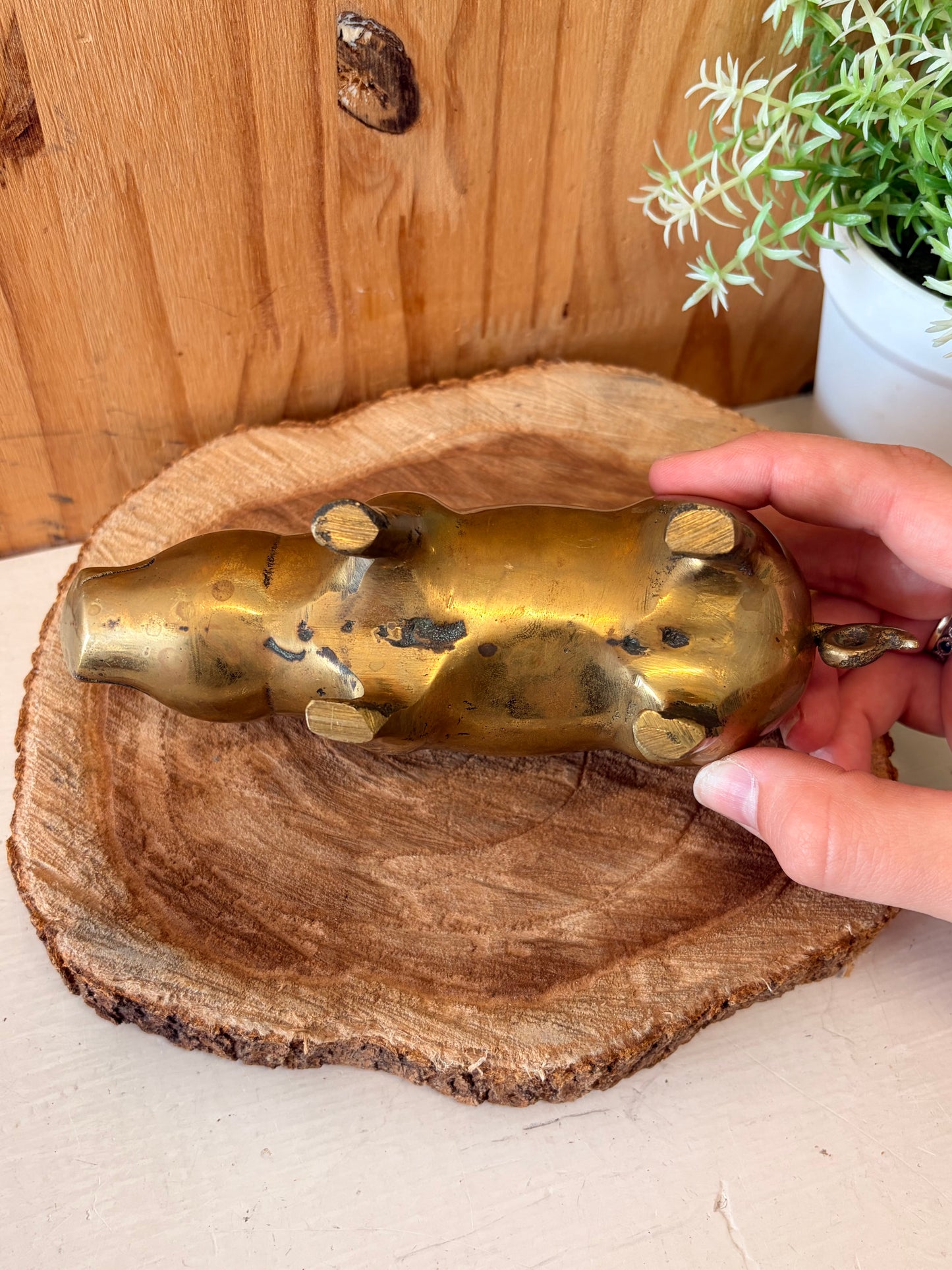 Vtg Brass Pig Figure (Local Pick Up Only)