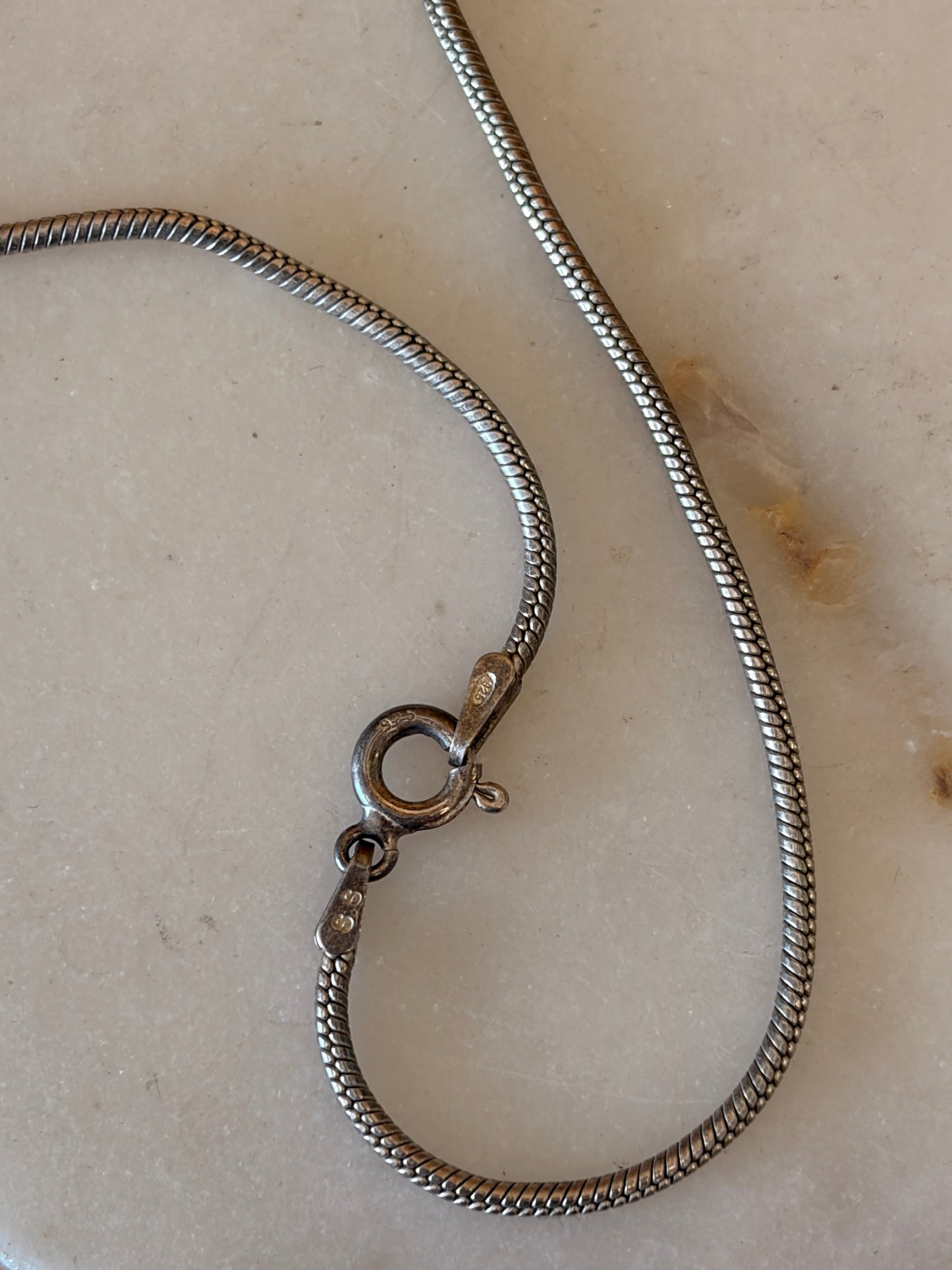 925 Sterling Silver Snake Necklace