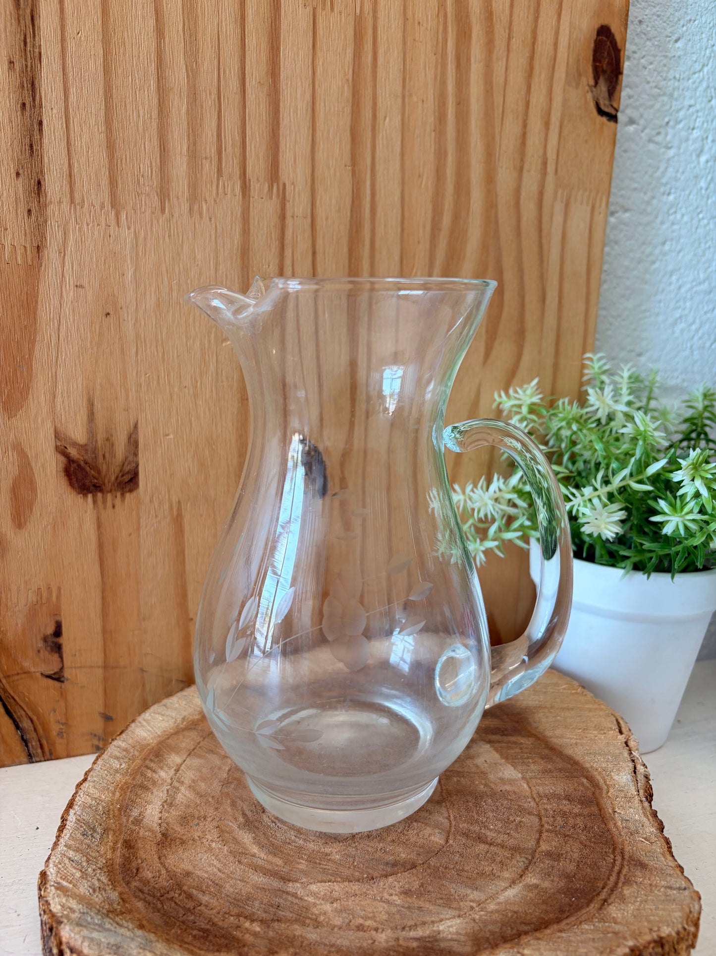 Little Etched Glass Pitcher (Local Pick Up Only)