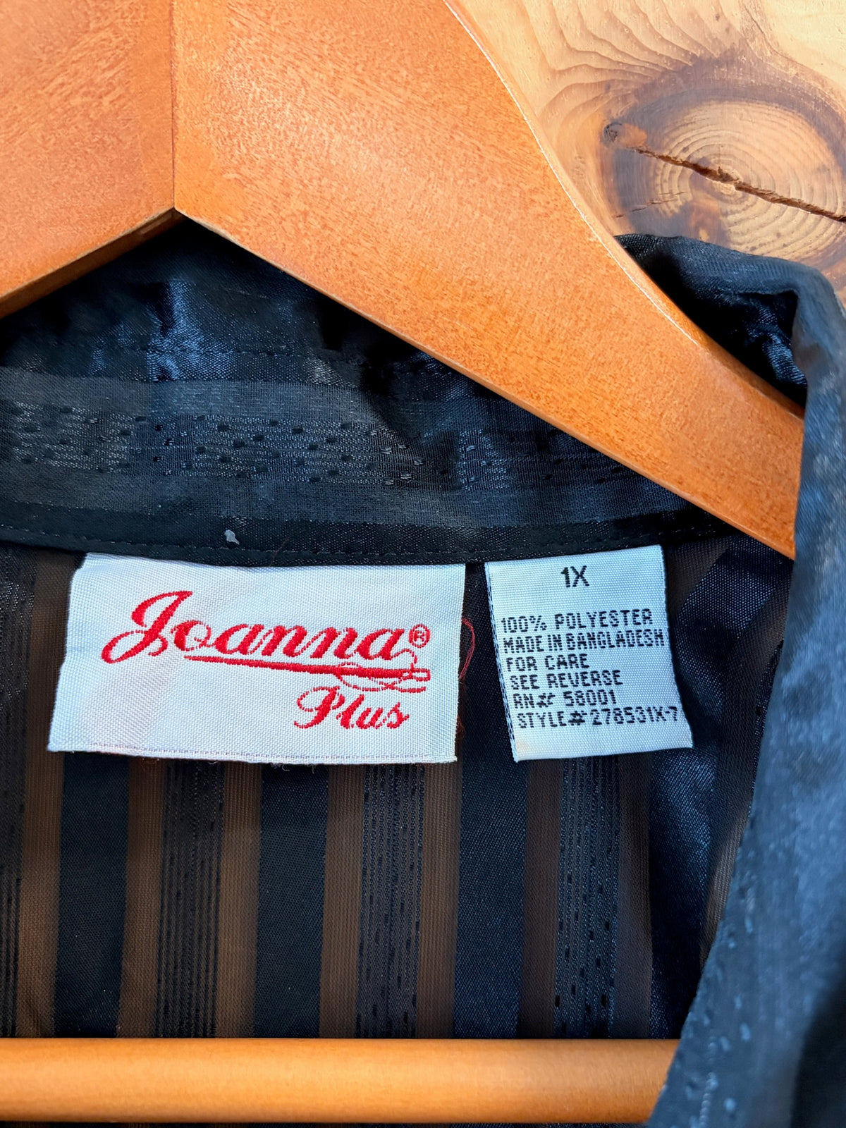 Vtg Semi Sheer Striped Top : 1X