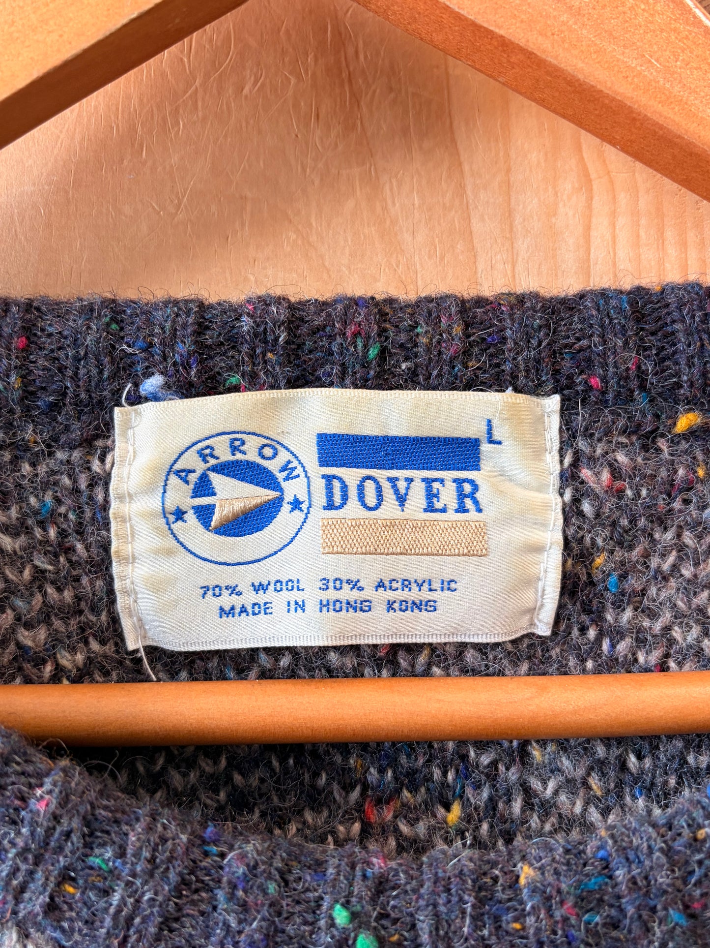 Vtg Wool Blend Patterned Sweater : L