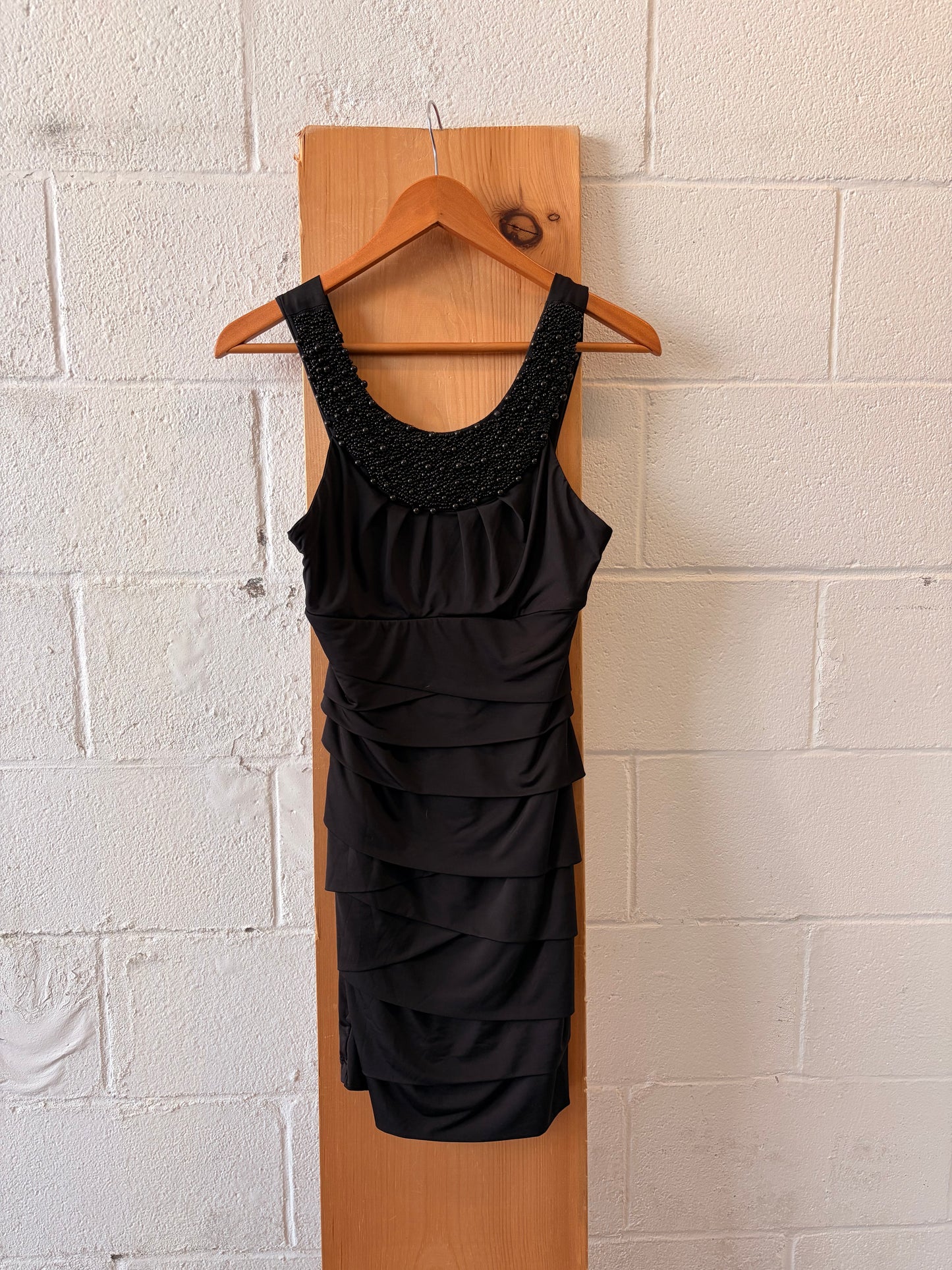 Beaded Black Cocktail Dress : 3/4