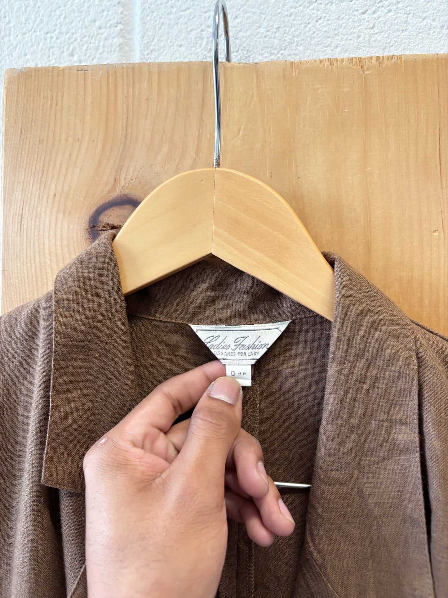 Vtg Brown Wrap Top : S/M