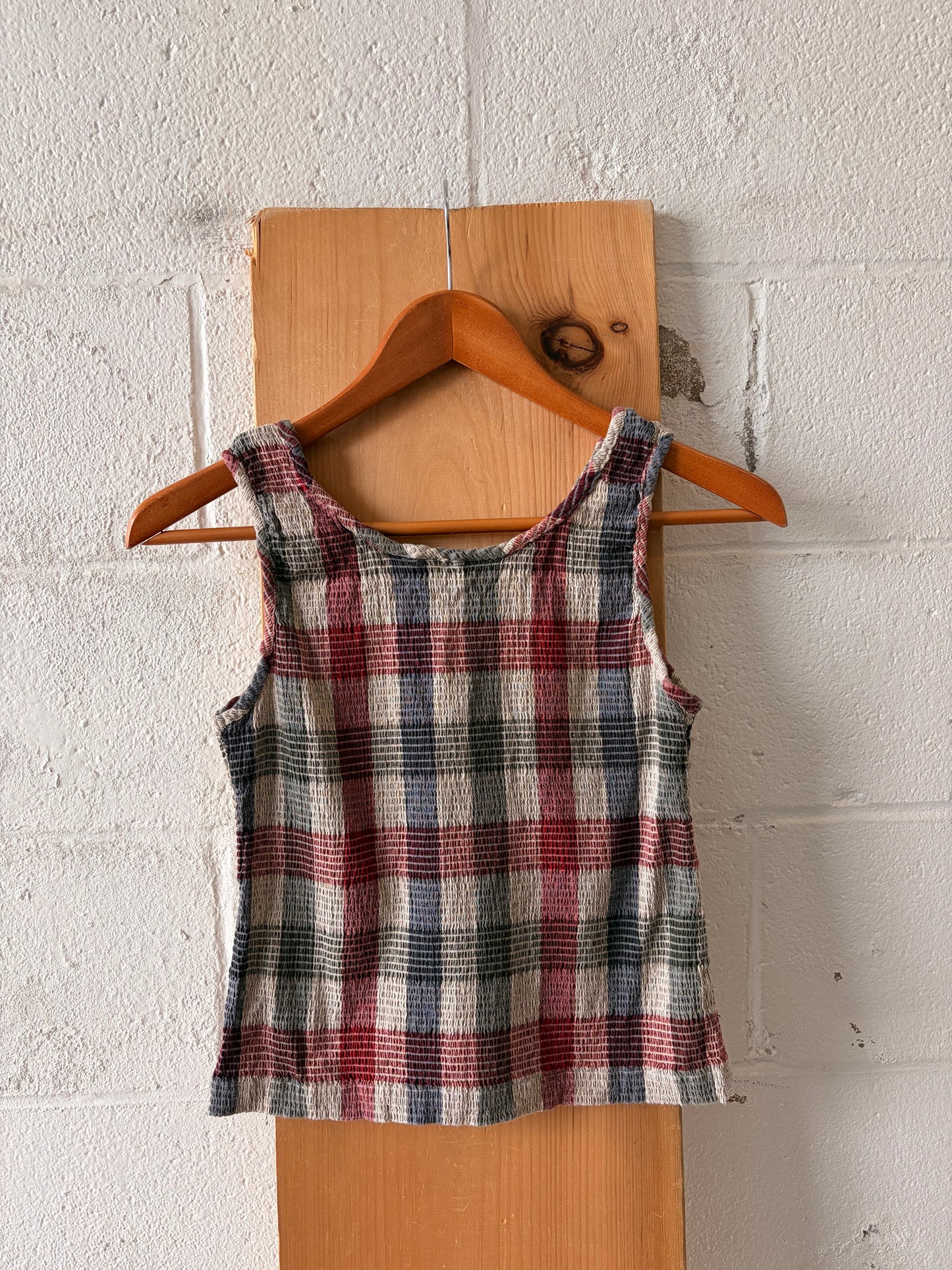 Smocked Plaid Tank : M