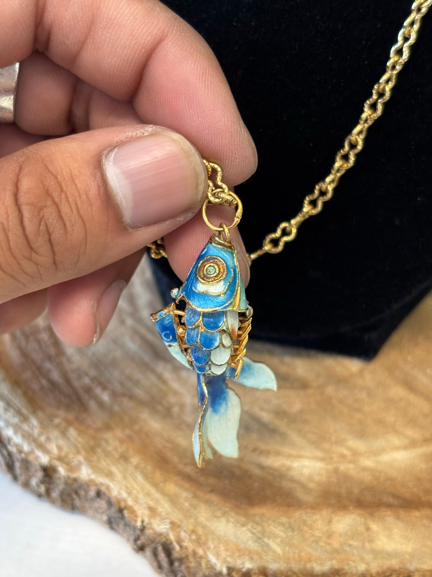 Gold Tone Fish Pendant Necklace