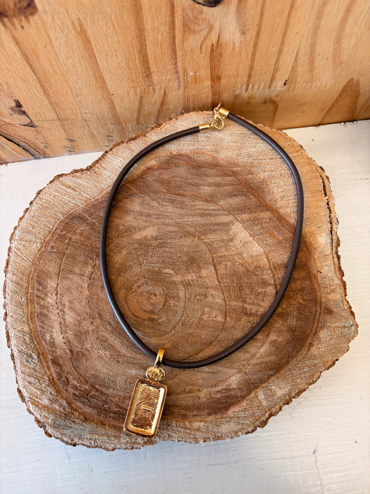 Golden Amber Tone Choker Necklace