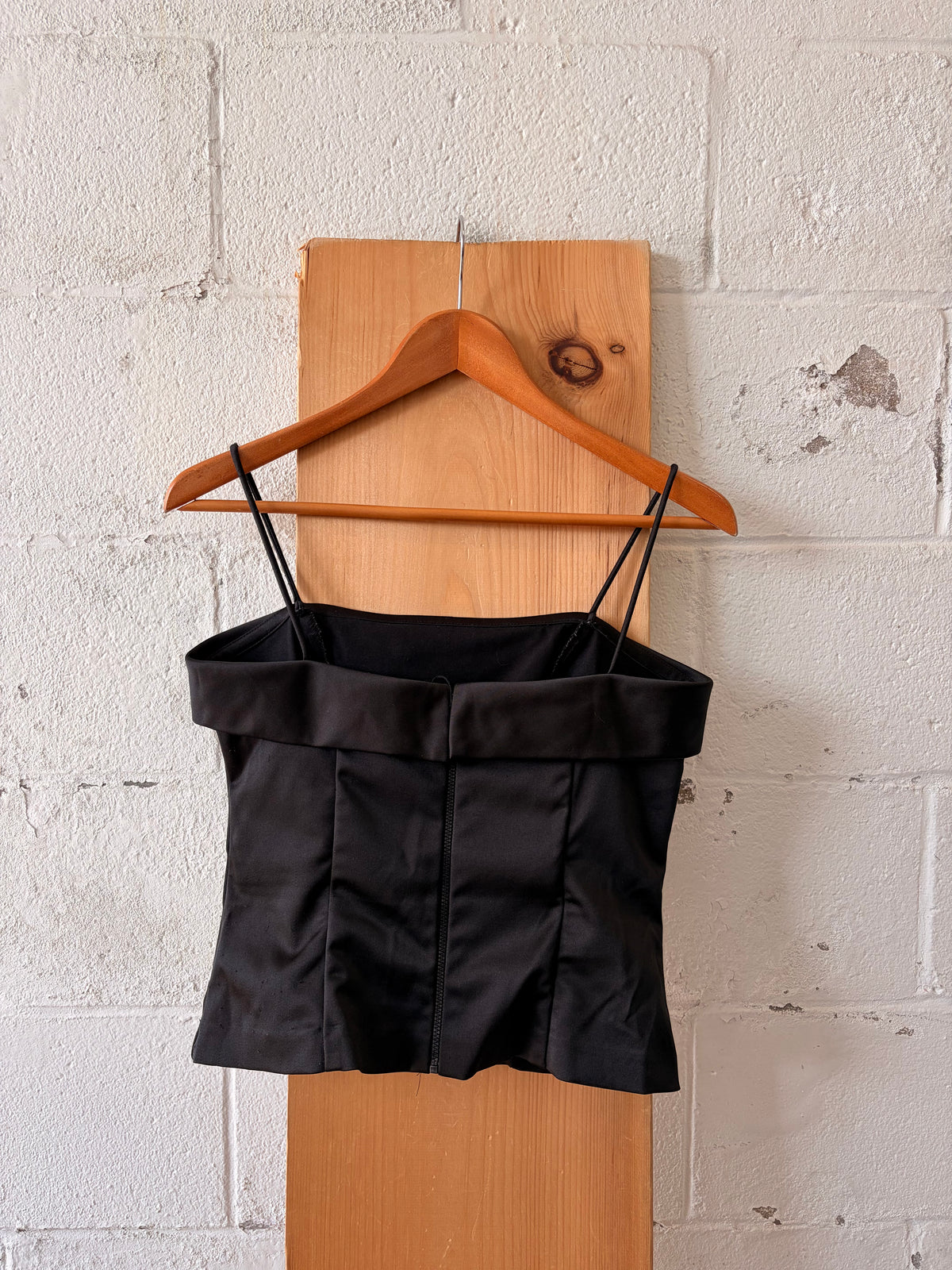 Vtg Black Satin Tank : M