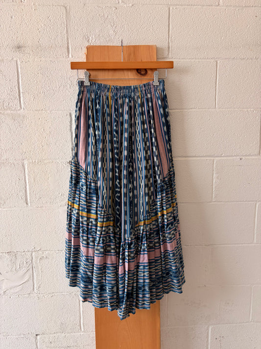 Striped Patterned Maxi Skirt : 28”W