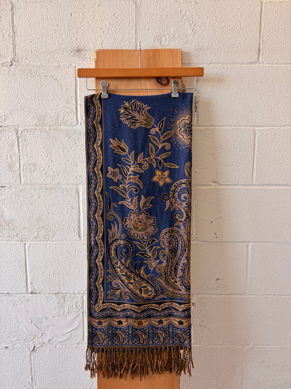 Indigo & Gold Scarf / Wrap