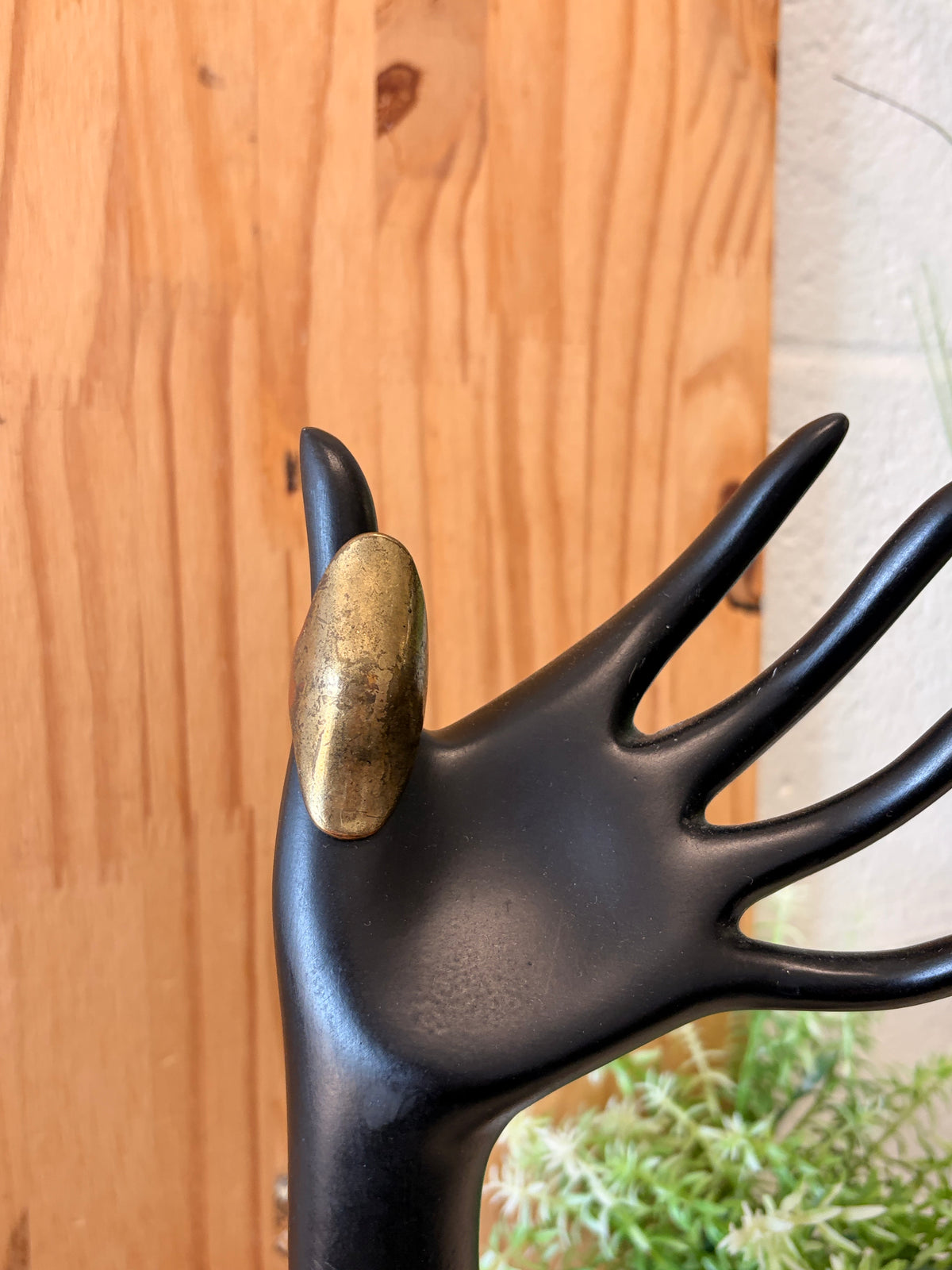 Hammered Brass Tone Statement Ring : Size 7.75