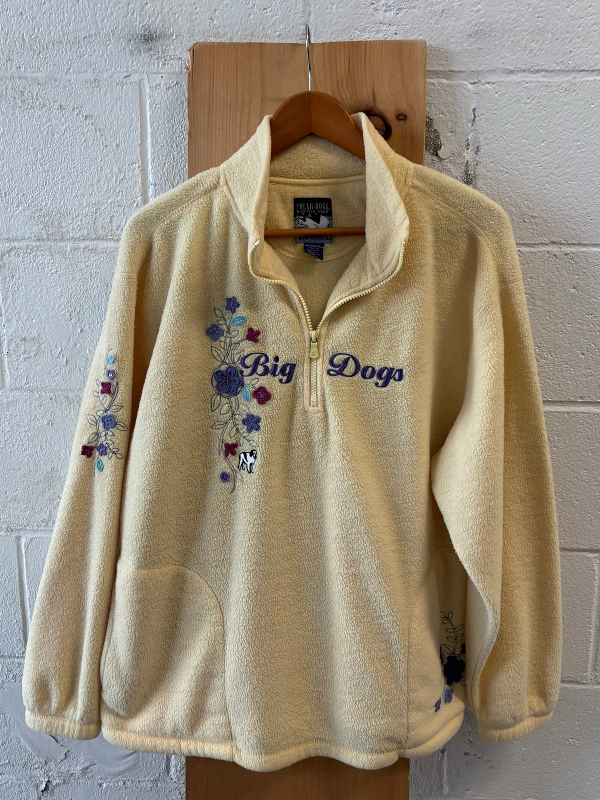 Y2K Yellow Big Dogs 1/4 Zip : L