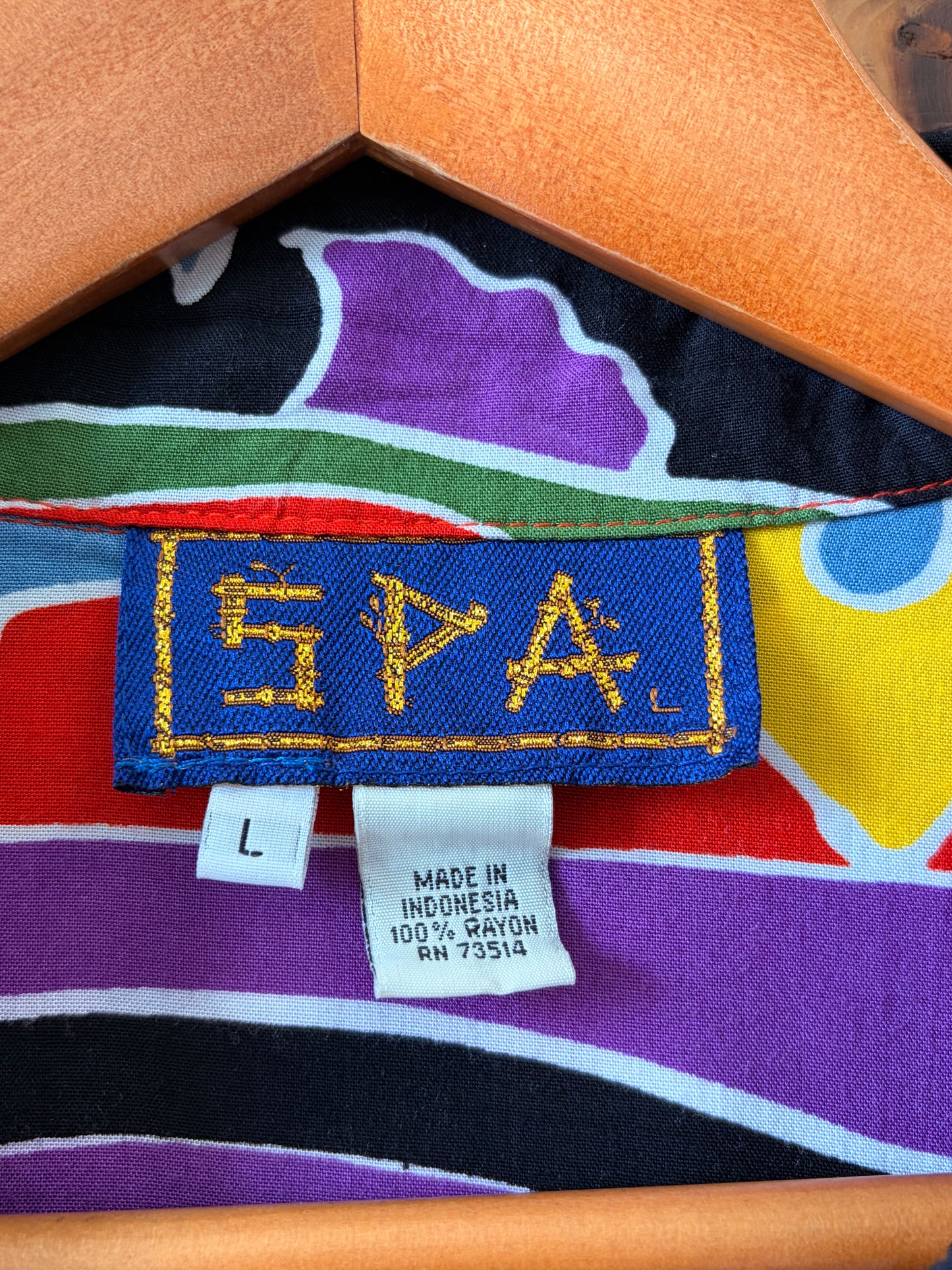Vtg Funky Abstract Button Up : L