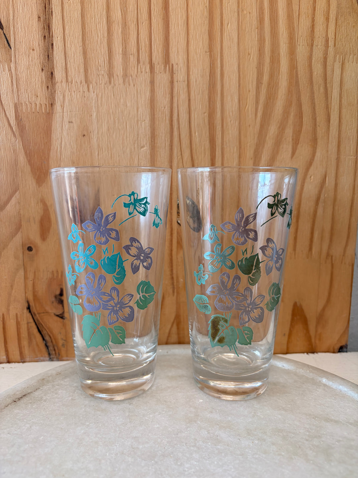 Set of 6 Floral Glasses (Local Pick Up Only)