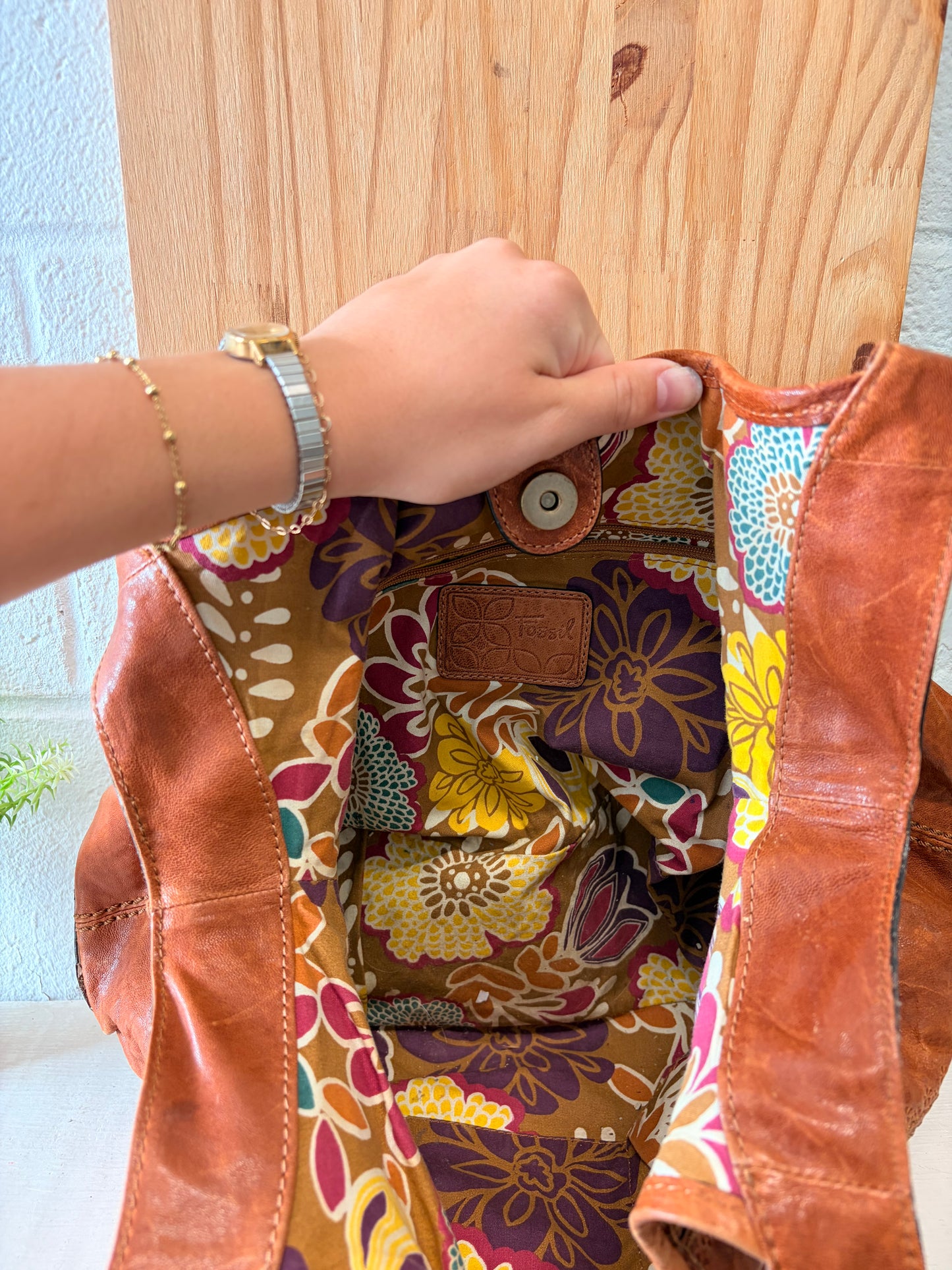 Brown Fossil Hobo Purse