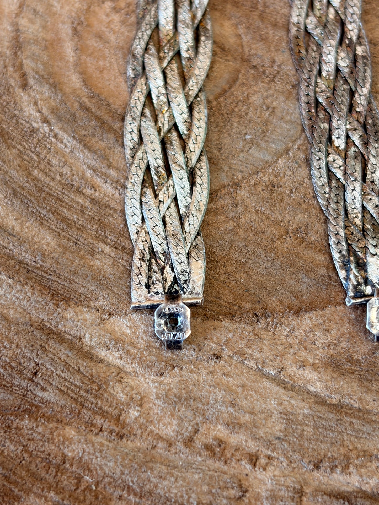 Italy 925 Woven Hoops