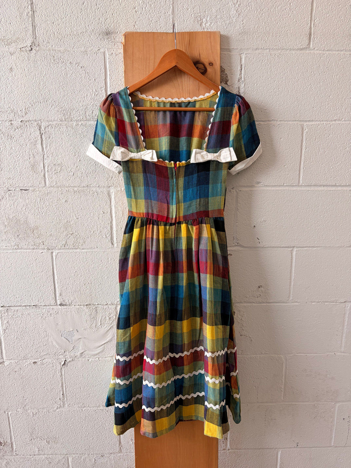 50’s Style Plaid Unique Vintage Swing Dress : XS
