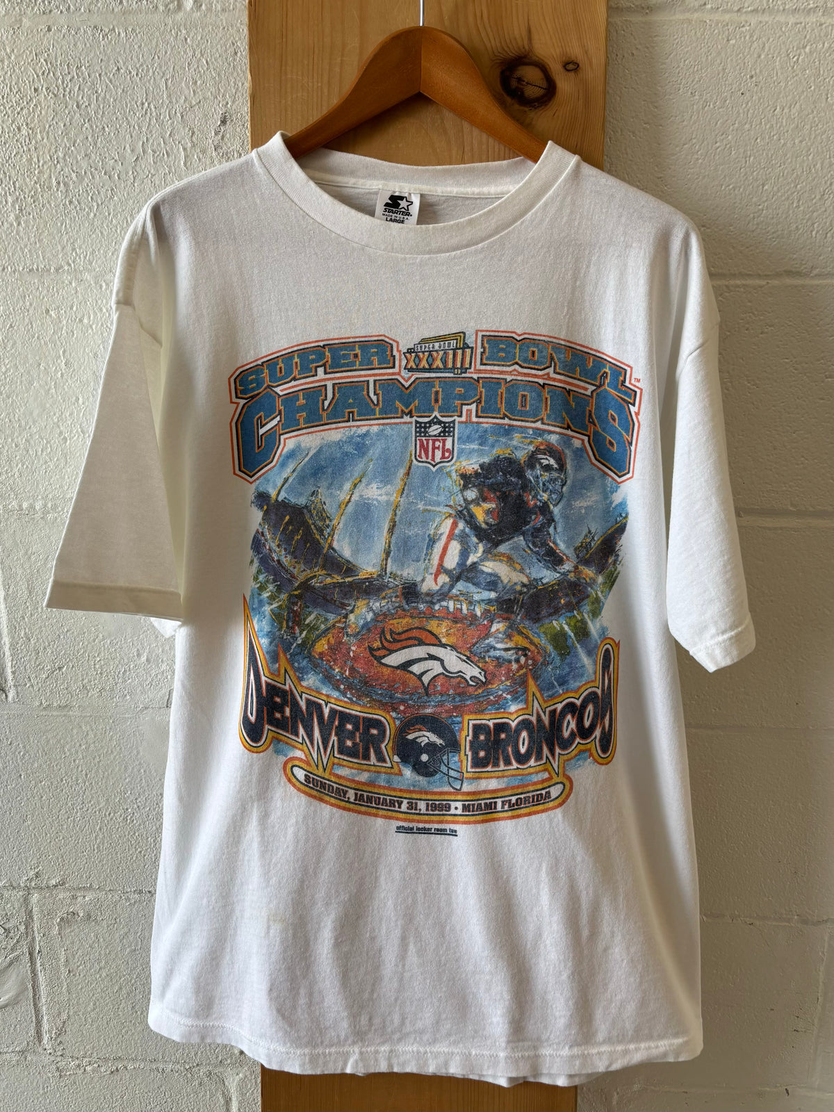 Vtg 90s Broncos Super Bowl Tee : L