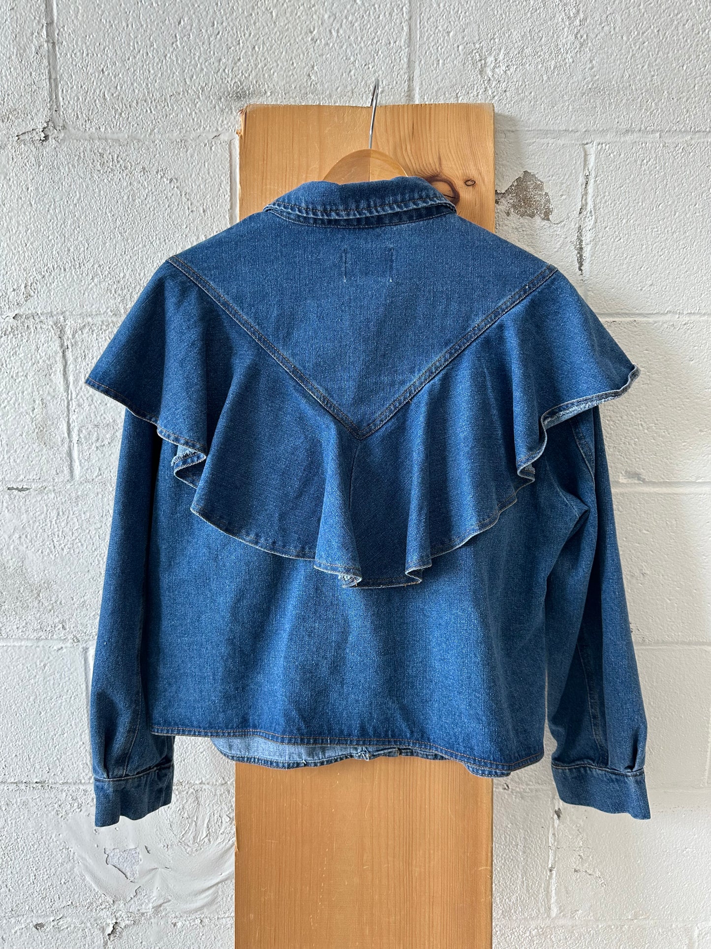 Denim Statement Collar Top : M