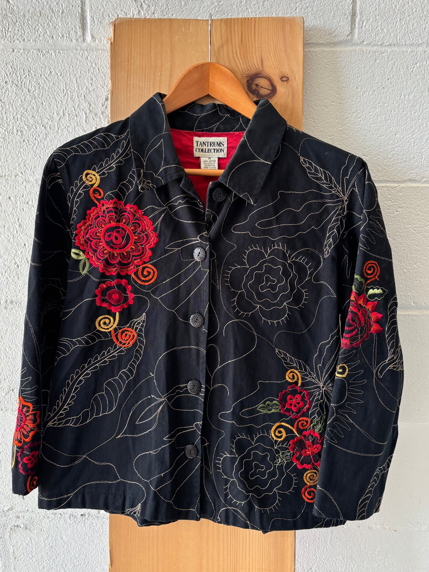 Vtg Embroidered Jacket : M