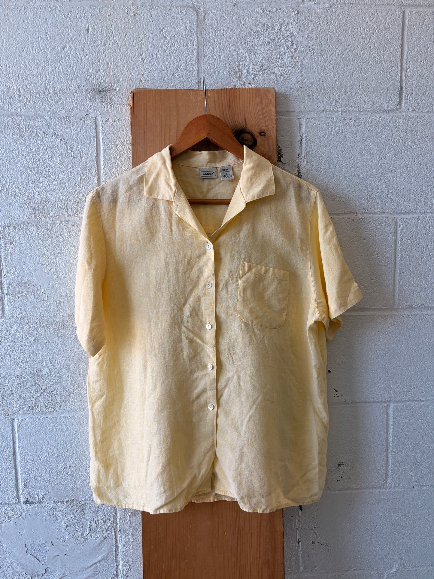 L.L Bean Yellow Linen Button Down : L