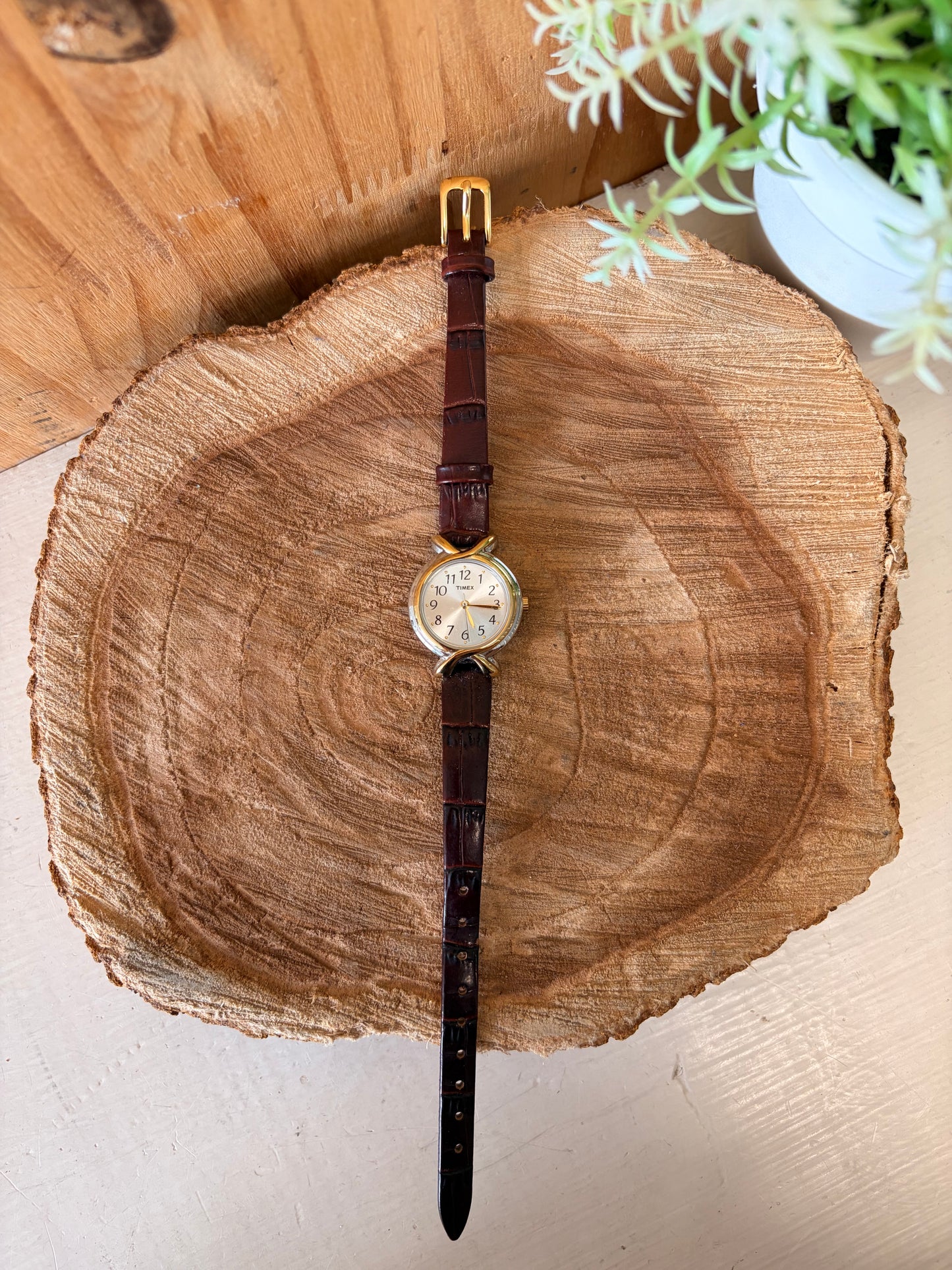 Brown Leather Timex Watch (Untested - As Is)