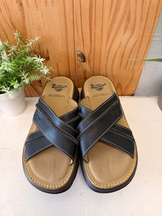 Vtg Dr. Martens Black Criss Cross Sandals : Size 4