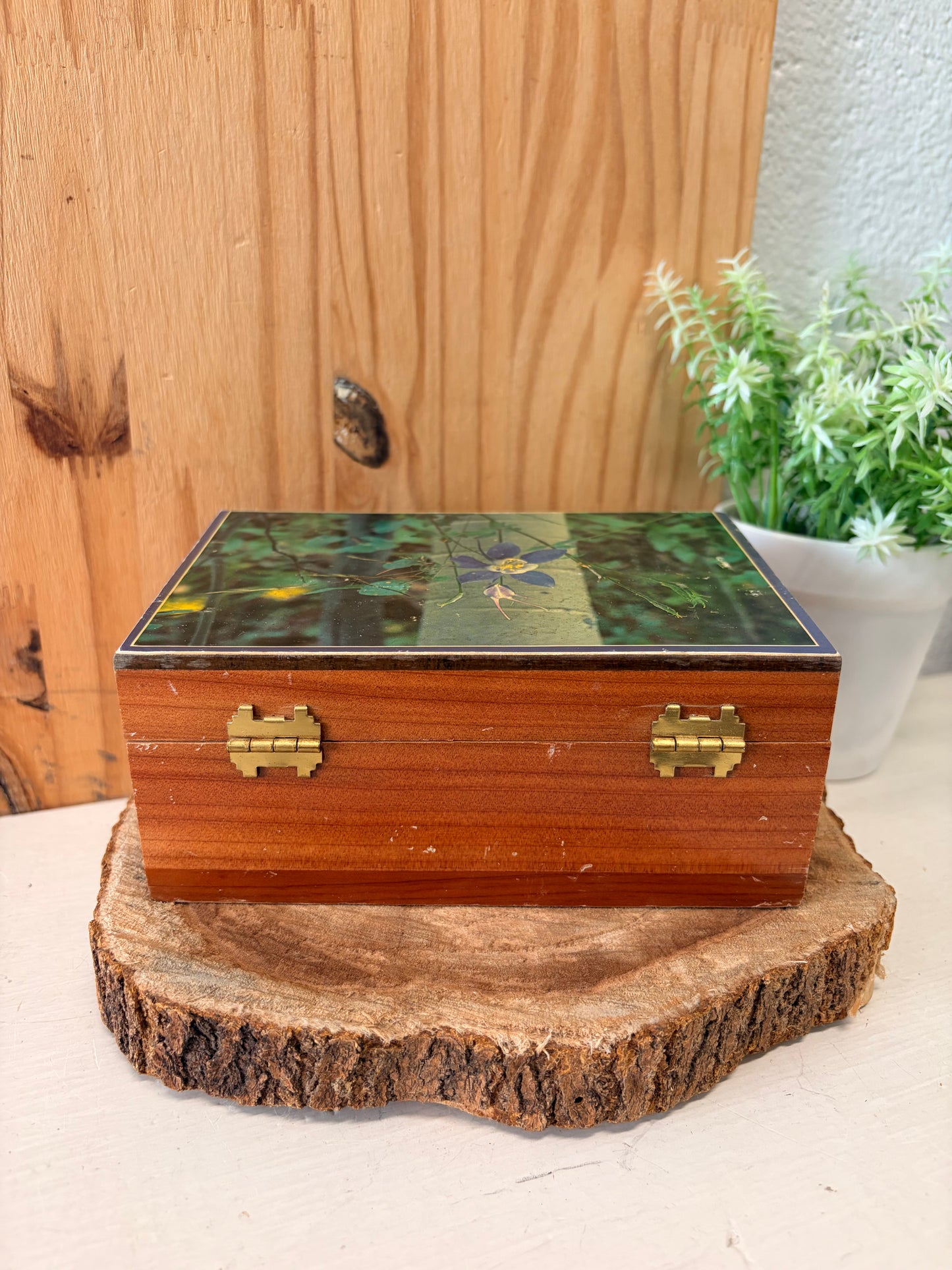 Vtg Wooden New Mexico Keepsake Box