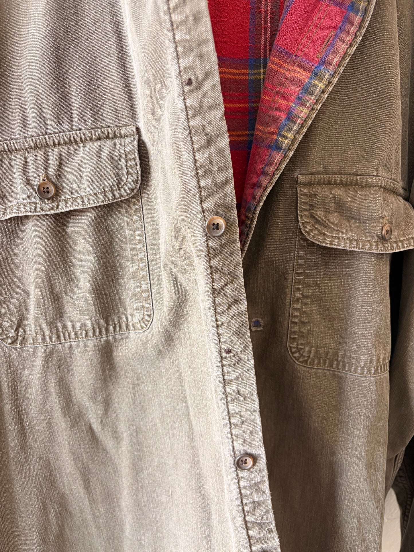 Vtg L.L. Bean Flannel Lined Button Down : XXLT (As Is)