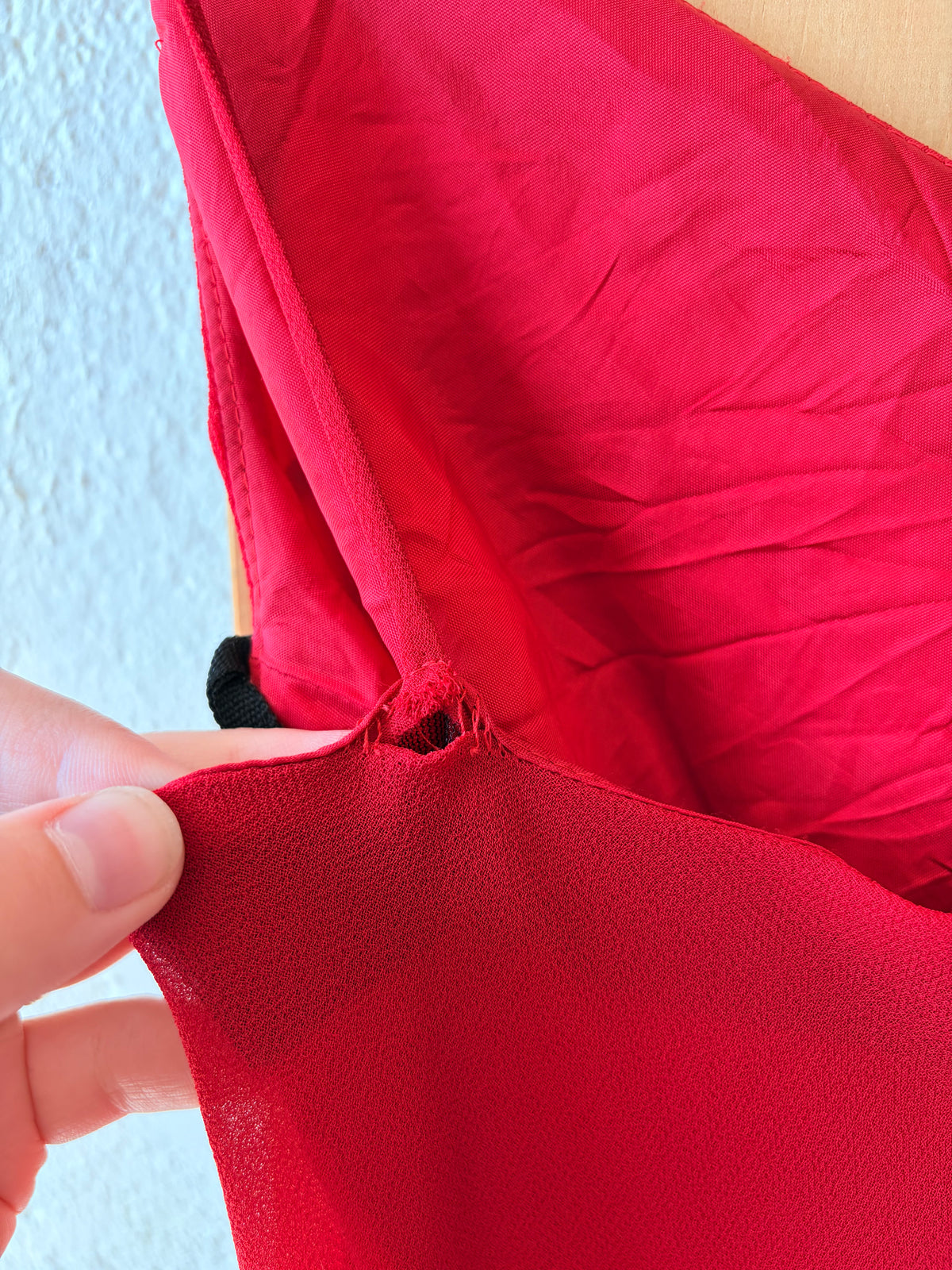 Vtg Ruffled Red Dress : S (As Is)