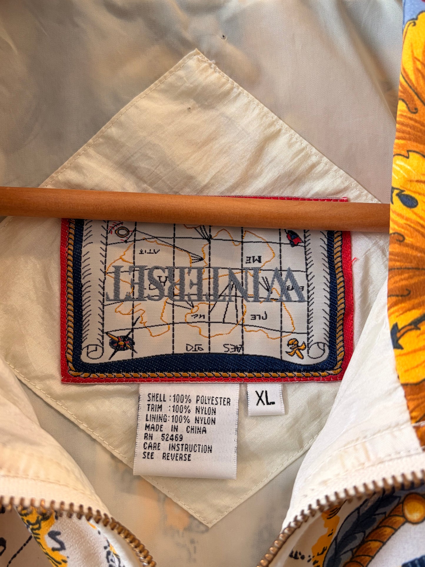 Vtg Winterset Nautical Map Windbreaker : XL