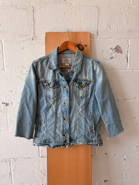 Vtg Distressed Ralph Lauren Polo Denim Jacket : XL