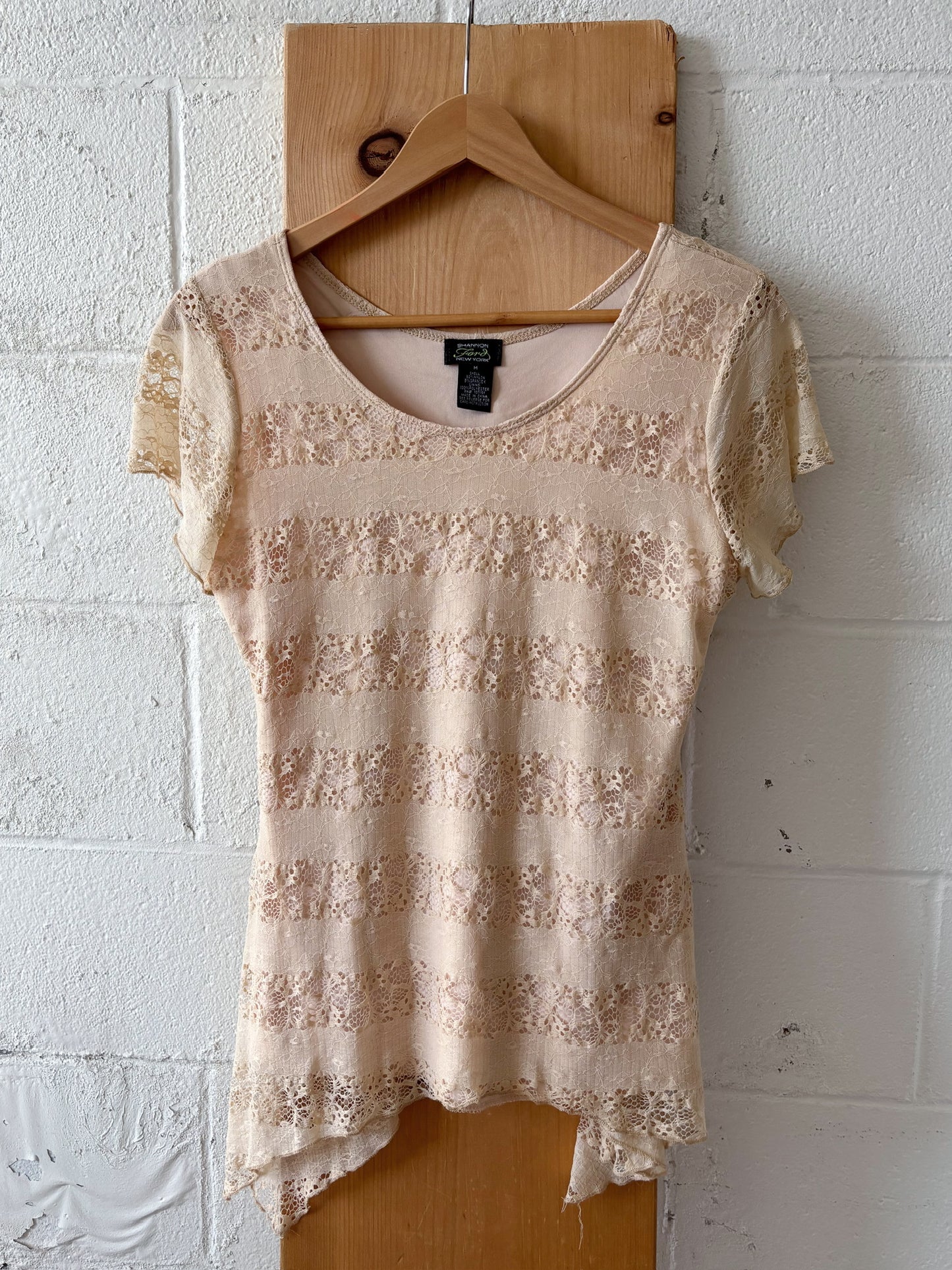 Cream Lace Top : M