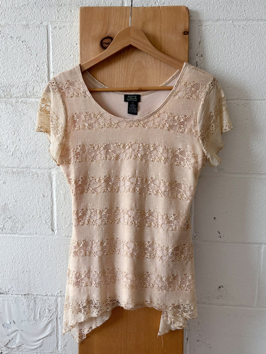 Cream Lace Top : M