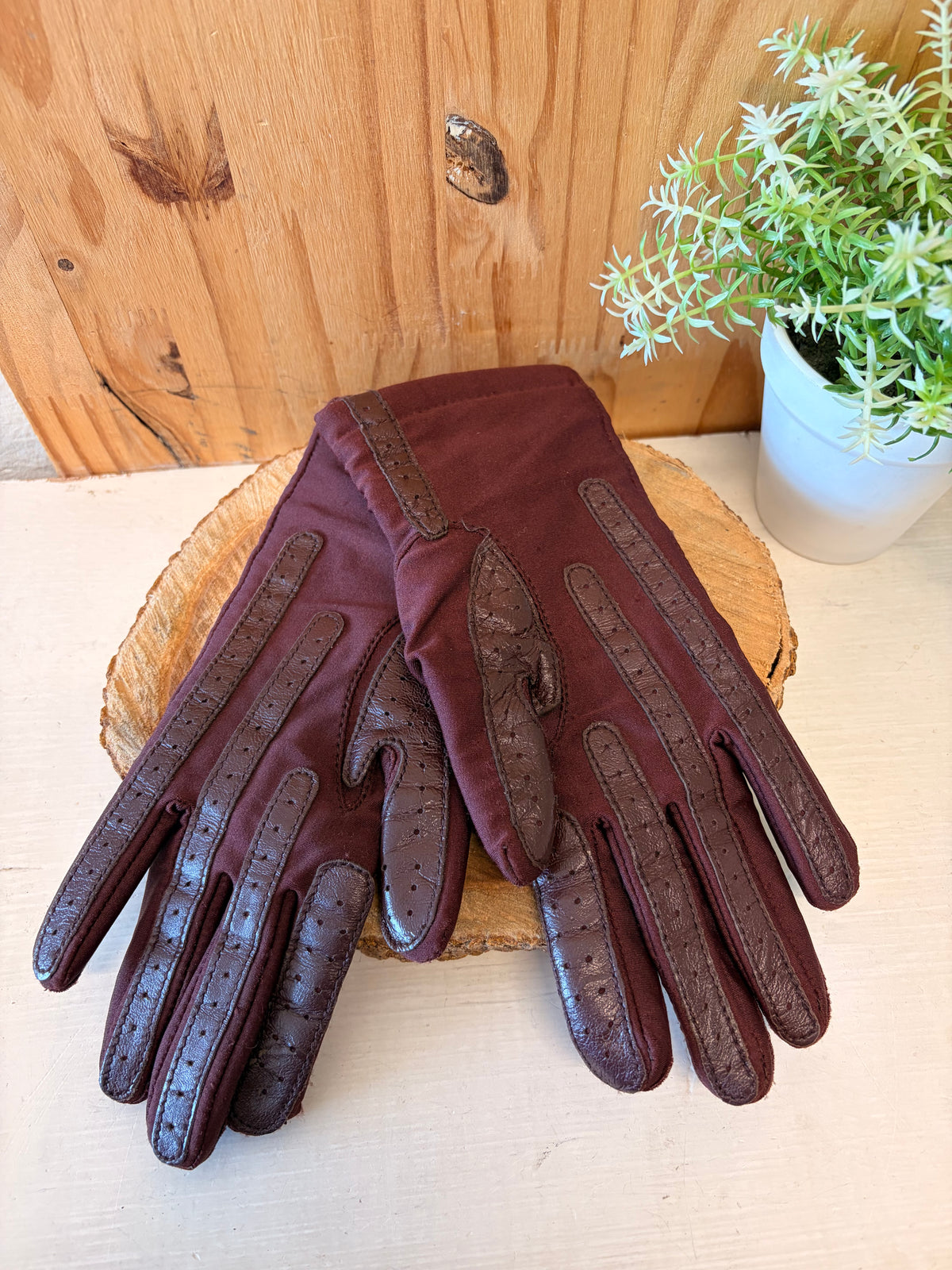 Burgundy Fall Gloves : OS