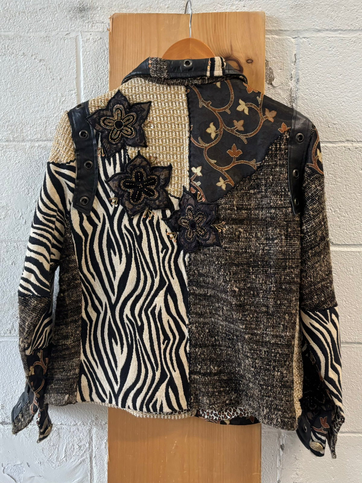 Vtg Sandy Starkman Mixed Print Jacket : L