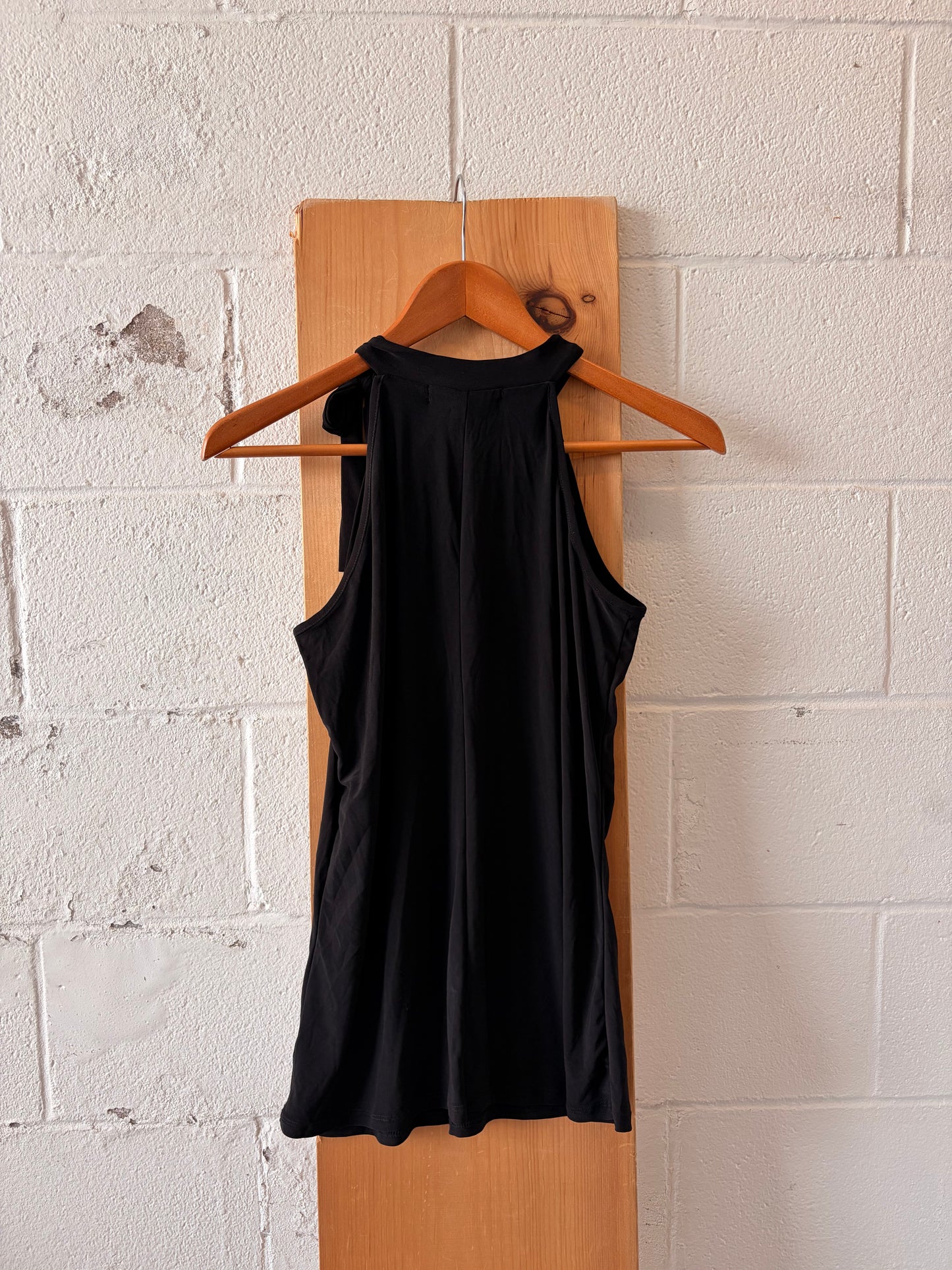 High Neck Black Bow Top : S