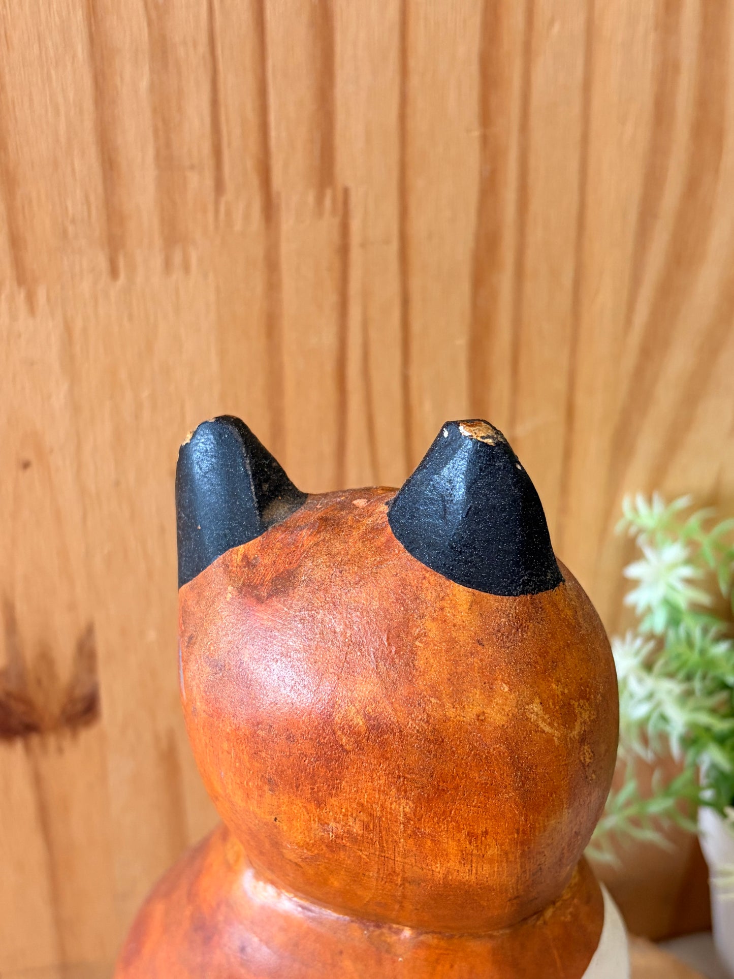 Wooden Cat Figure