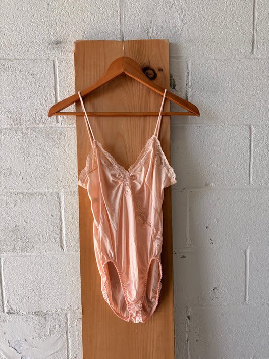Vtg Baby Pink Bodysuit : M