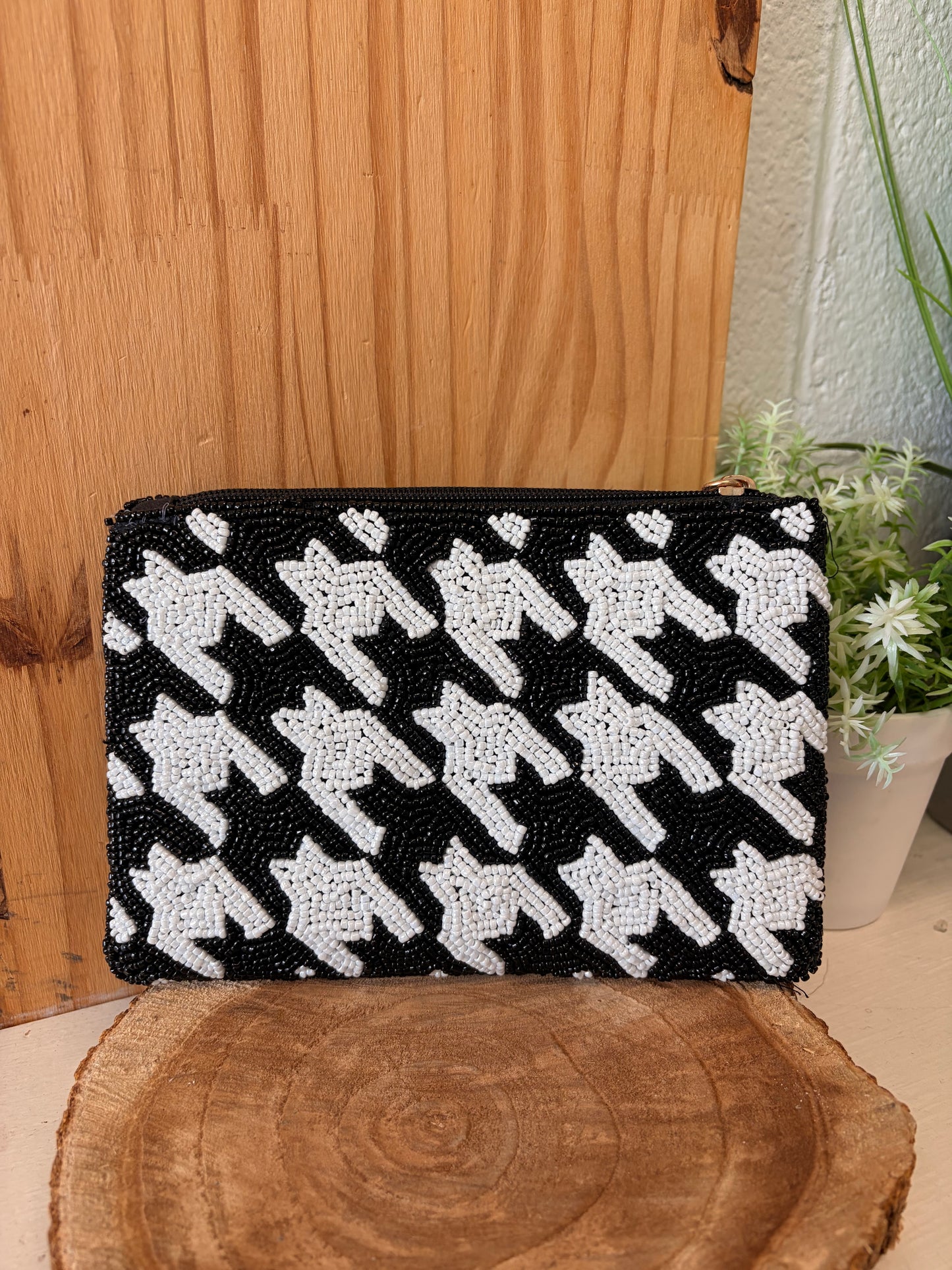 Black & White Beaded Bag