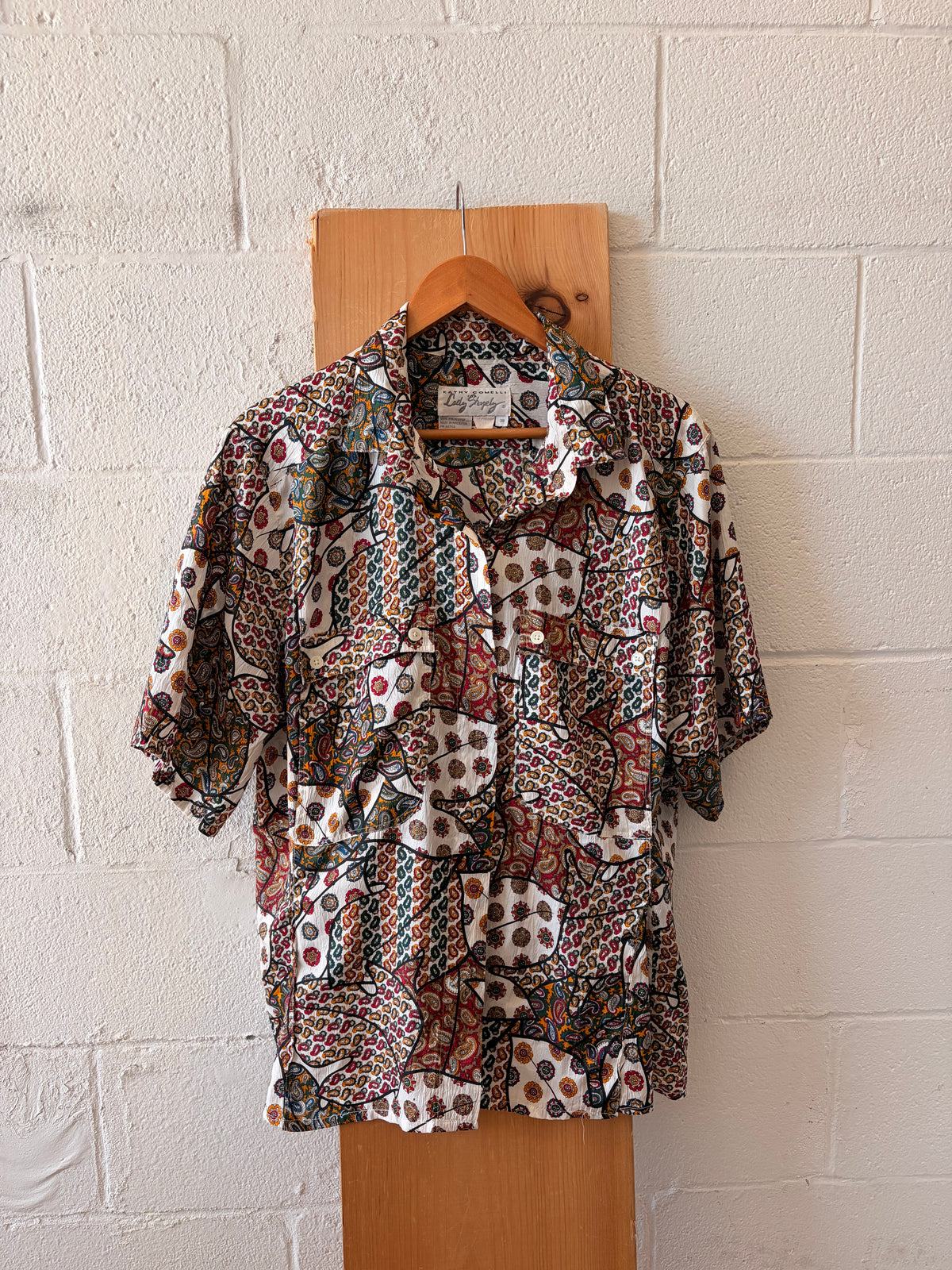 Vtg Patchwork Paisley Button Down : 38