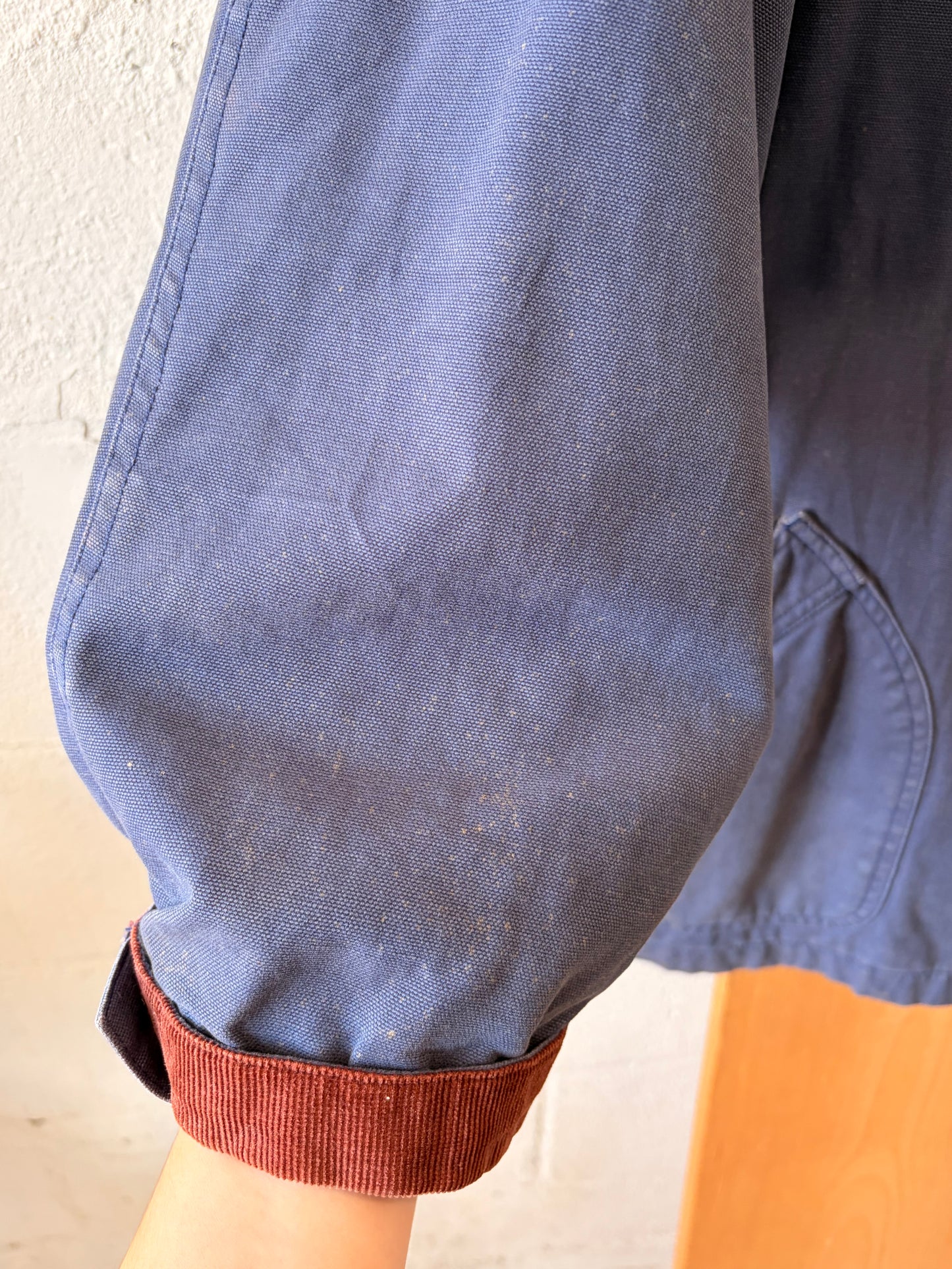 Vtg Distressed Navy Chore Jacket : XL