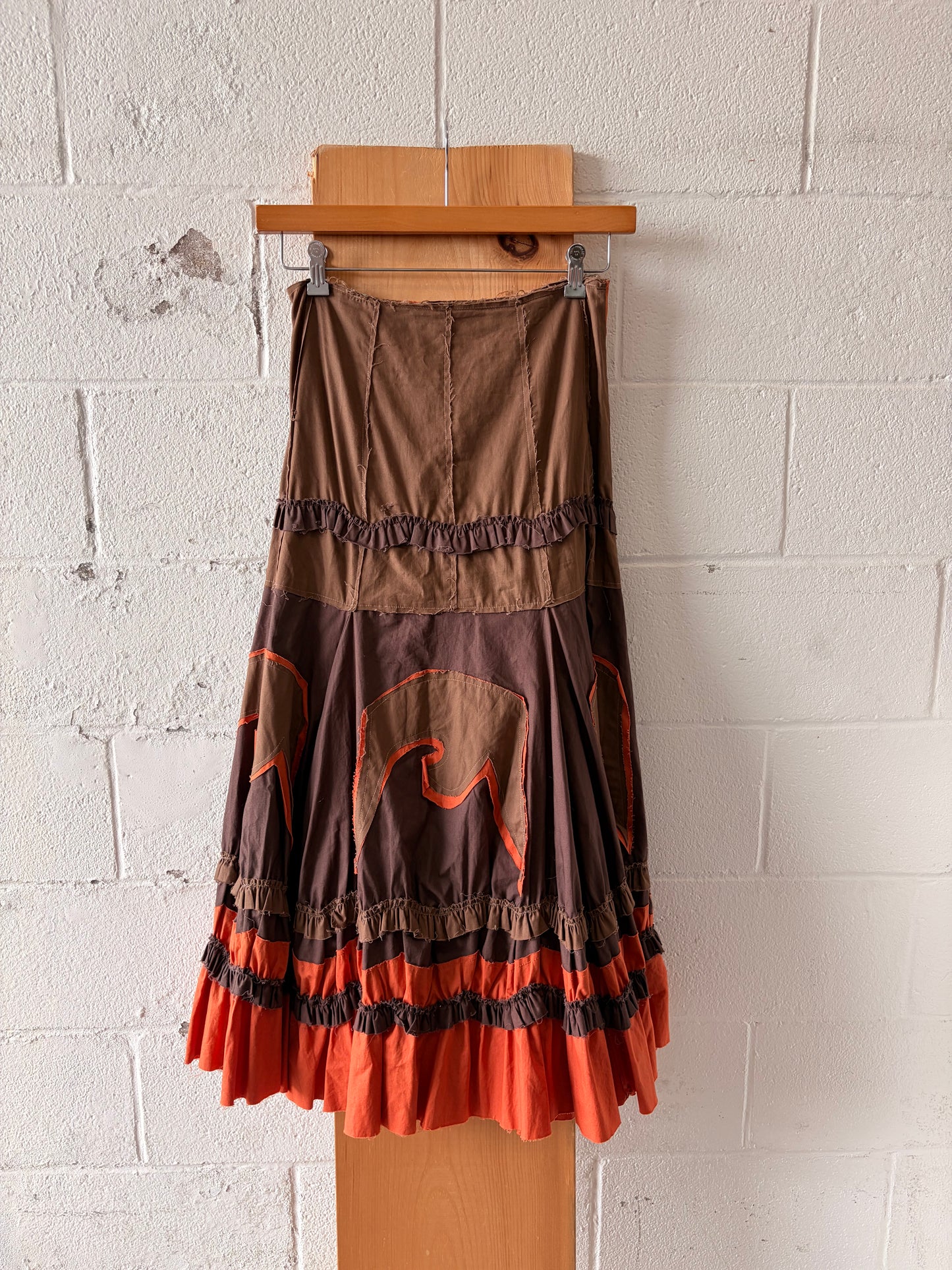 Boho Patchwork Maxi Skirt : 30”W