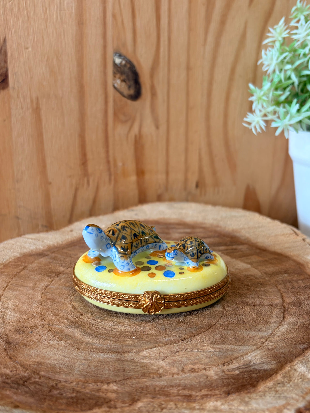 Limoges Porcelain Turtles Trinket Box (Local Pickup Only)