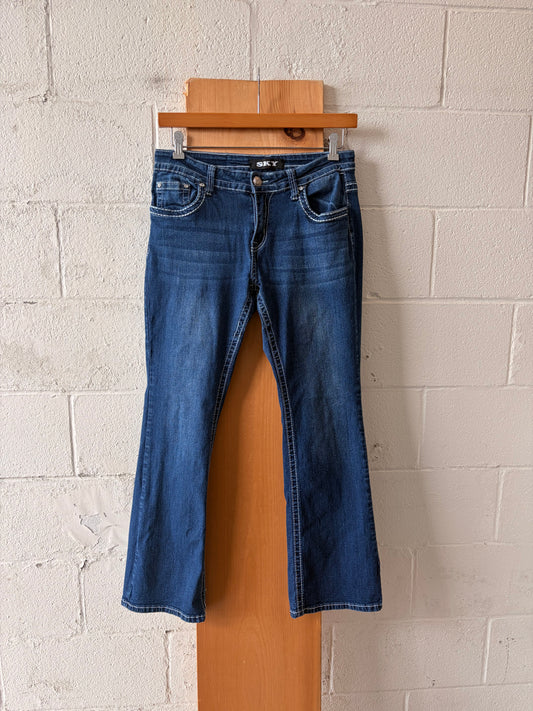 Embellished Dark Wash Sky Jeans : 13/14